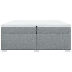Κρεβάτι Boxspring με Στρώμα Ανοιχτό Γκρι 200x200 εκ. Υφασμάτινο - Pakobazaar
