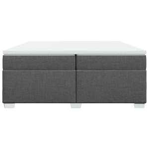 Κρεβάτι Boxspring με Στρώμα Σκούρο Γκρι 200x200 εκ. Υφασμάτινο