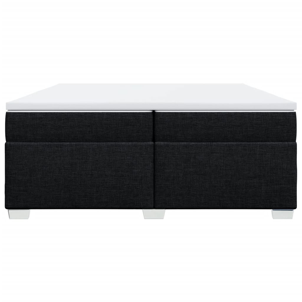 Κρεβάτι Boxspring με Στρώμα Μαύρο 200x200 εκ. Υφασμάτινο - Pakobazaar