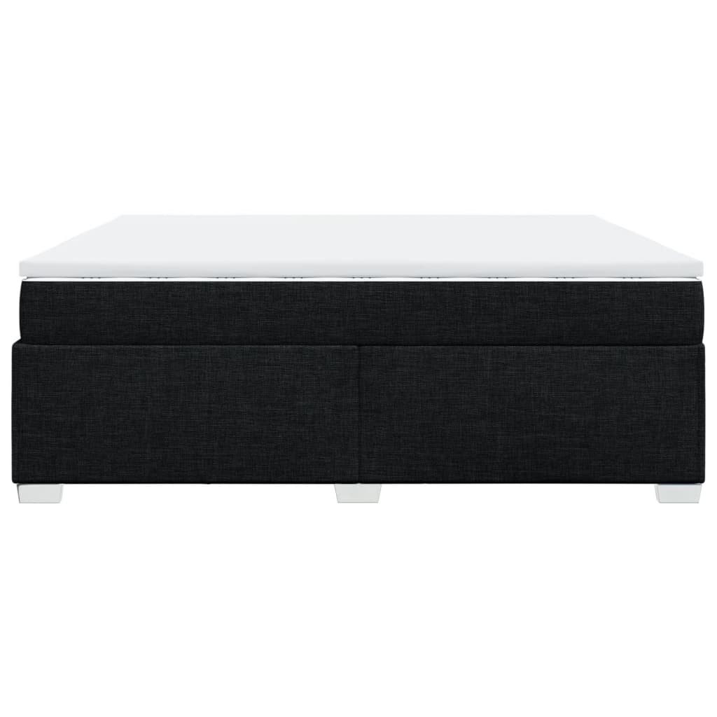Κρεβάτι Boxspring με Στρώμα Μαύρο 200x200 εκ. Υφασμάτινο - Pakobazaar