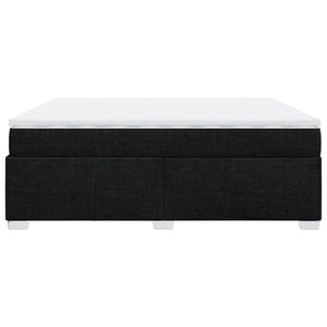 Κρεβάτι Boxspring με Στρώμα Μαύρο 200x200 εκ. Υφασμάτινο - Pakobazaar