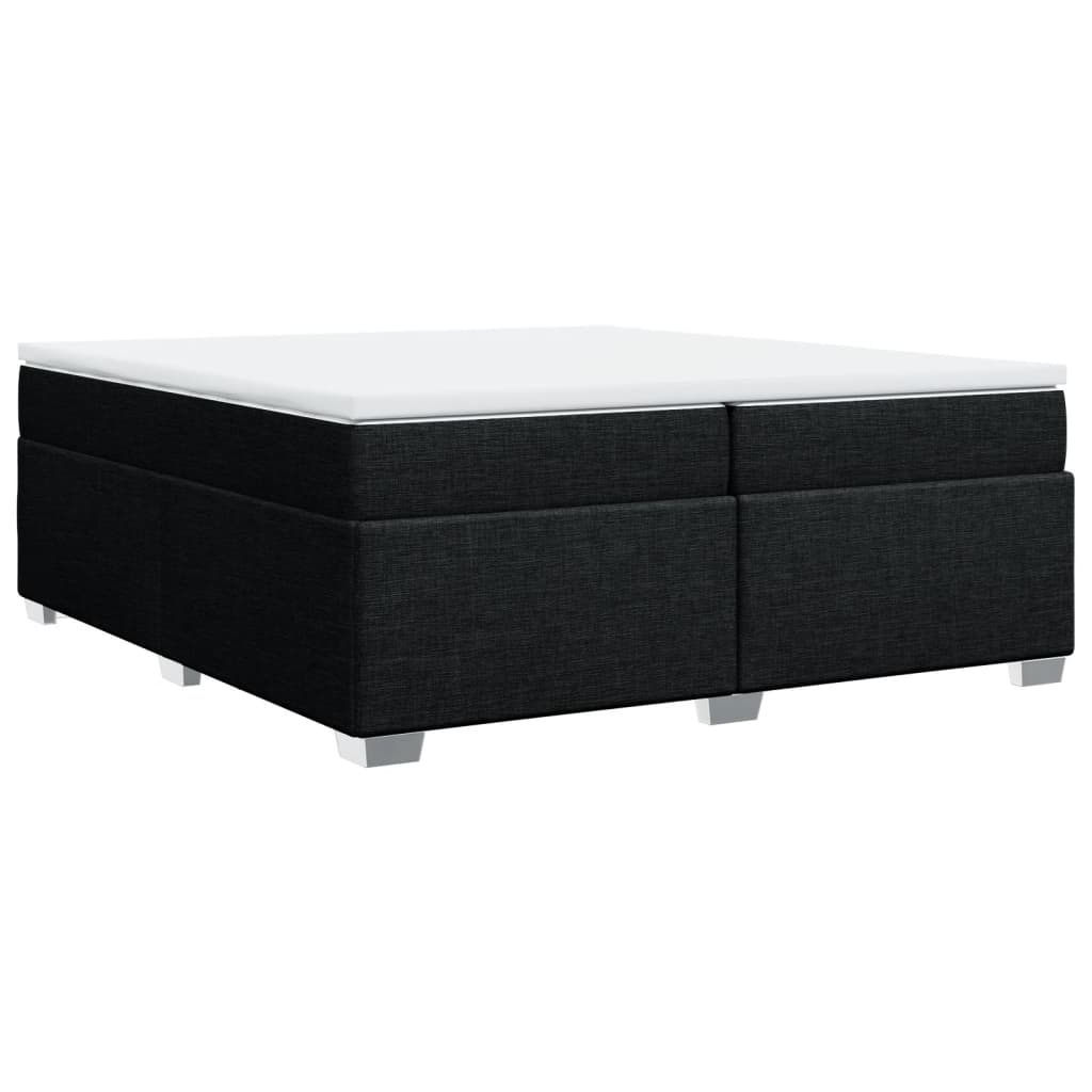 Κρεβάτι Boxspring με Στρώμα Μαύρο 200x200 εκ. Υφασμάτινο - Pakobazaar