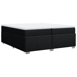 Κρεβάτι Boxspring με Στρώμα Μαύρο 200x200 εκ. Υφασμάτινο - Pakobazaar