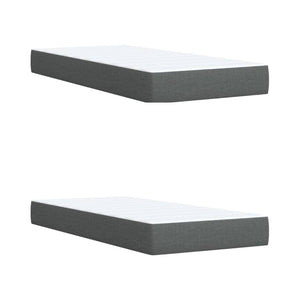 Κρεβάτι Boxspring με Στρώμα Σκούρο Καφέ 200x200 εκ. Υφασμάτινο - Pakobazaar