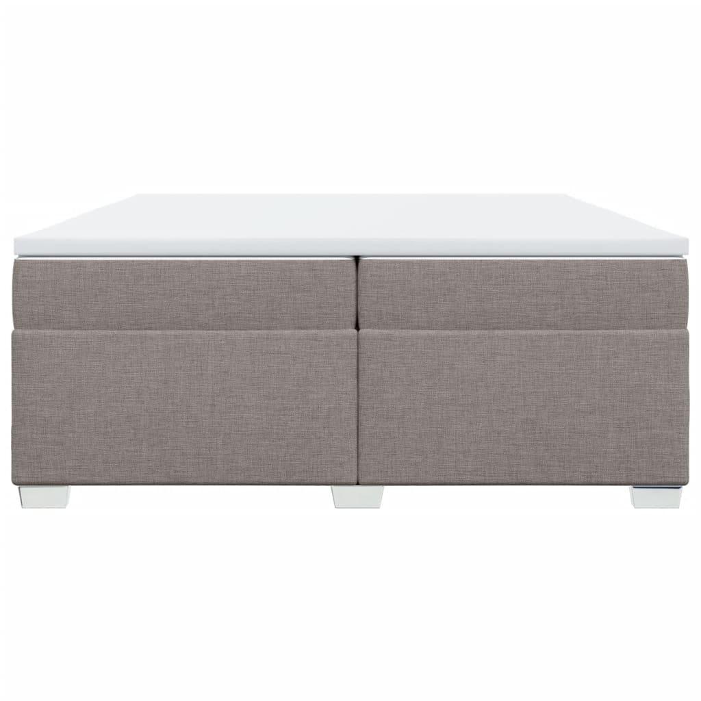 Κρεβάτι Boxspring με Στρώμα Taupe 200x200 εκ. Υφασμάτινο - Pakobazaar