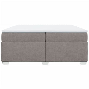 Κρεβάτι Boxspring με Στρώμα Taupe 200x200 εκ. Υφασμάτινο - Pakobazaar
