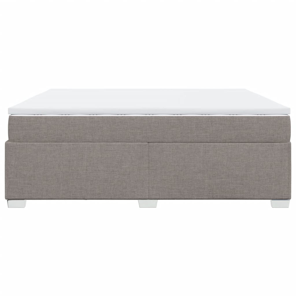 Κρεβάτι Boxspring με Στρώμα Taupe 200x200 εκ. Υφασμάτινο - Pakobazaar