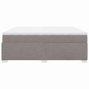 Κρεβάτι Boxspring με Στρώμα Taupe 200x200 εκ. Υφασμάτινο - Pakobazaar