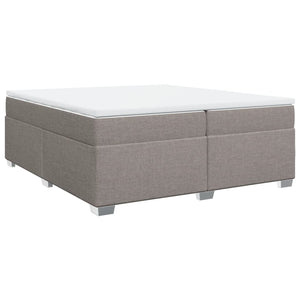 Κρεβάτι Boxspring με Στρώμα Taupe 200x200 εκ. Υφασμάτινο - Pakobazaar