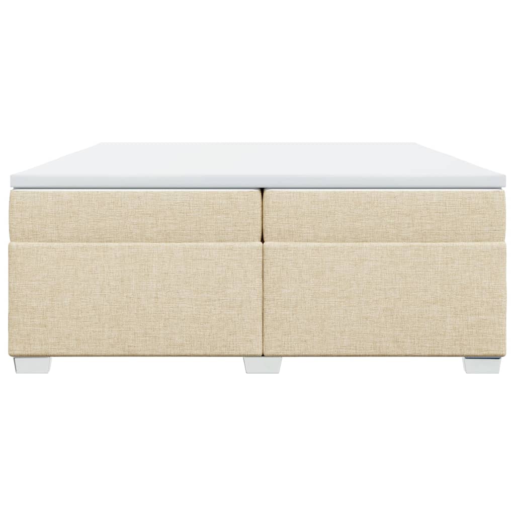 Κρεβάτι Boxspring με Στρώμα Κρεμ 200x200 εκ. Υφασμάτινο