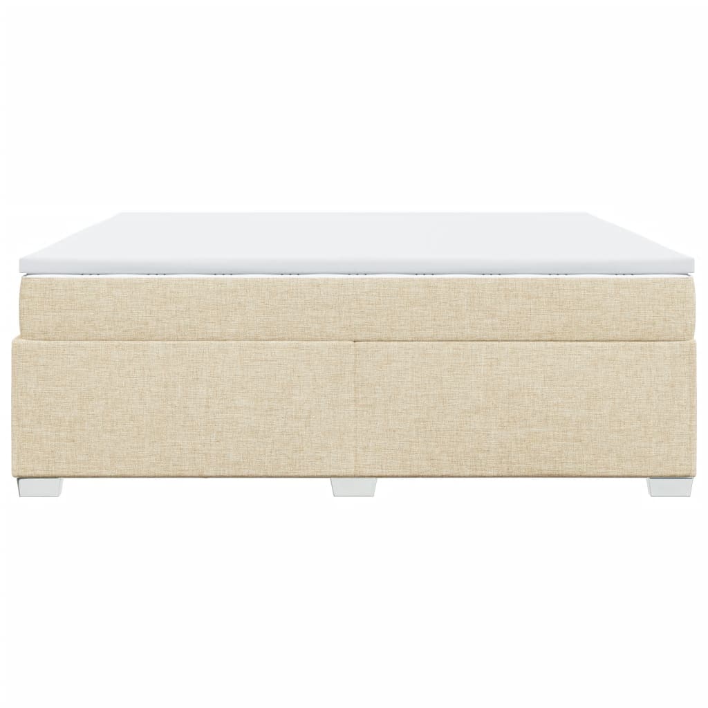Κρεβάτι Boxspring με Στρώμα Κρεμ 200x200 εκ. Υφασμάτινο