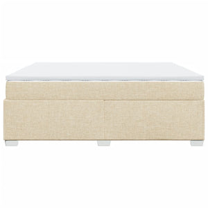 Κρεβάτι Boxspring με Στρώμα Κρεμ 200x200 εκ. Υφασμάτινο