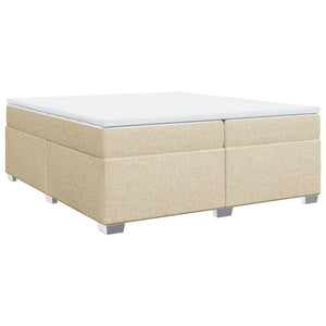 Κρεβάτι Boxspring με Στρώμα Κρεμ 200x200 εκ. Υφασμάτινο