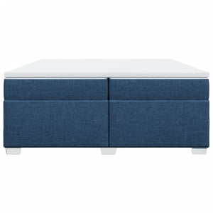 Κρεβάτι Boxspring με Στρώμα Μπλε 200x200 εκ. Υφασμάτινο - Pakobazaar