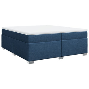 Κρεβάτι Boxspring με Στρώμα Μπλε 200x200 εκ. Υφασμάτινο - Pakobazaar