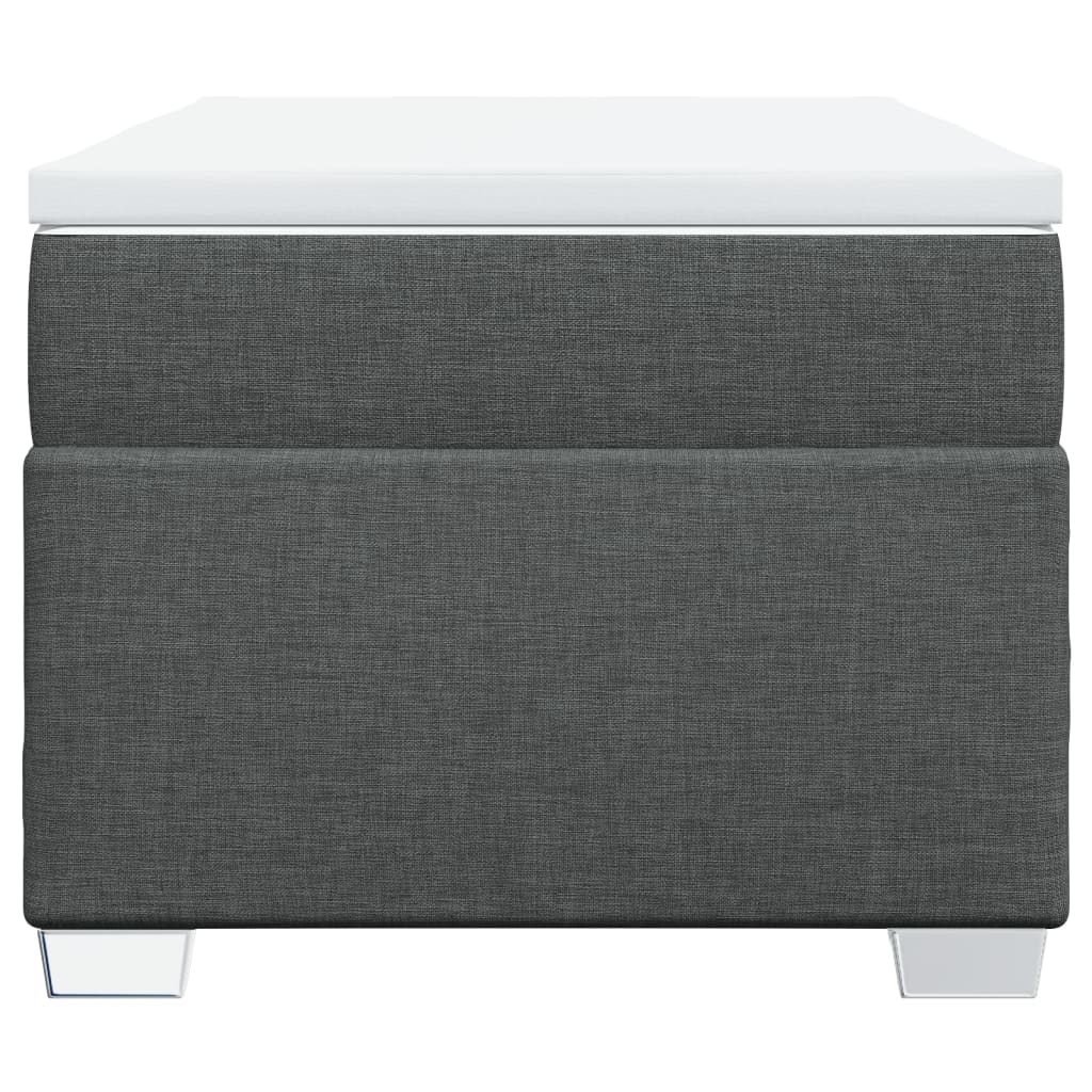 Κρεβάτι Boxspring με Στρώμα Σκούρο Γκρι 90x190 εκ. Υφασμάτινο - Pakobazaar