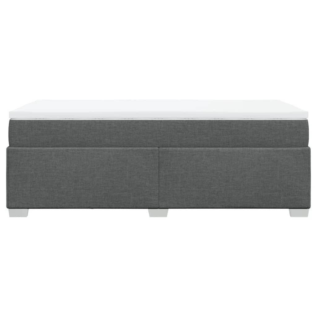 Κρεβάτι Boxspring με Στρώμα Σκούρο Γκρι 90x190 εκ. Υφασμάτινο - Pakobazaar