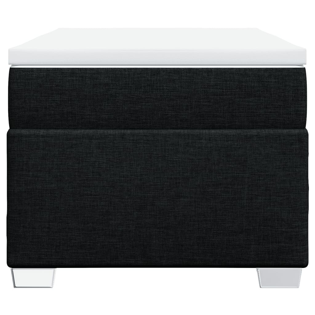 Κρεβάτι Boxspring με Στρώμα Μαύρο 90x190 εκ.Υφασμάτινο - Pakobazaar