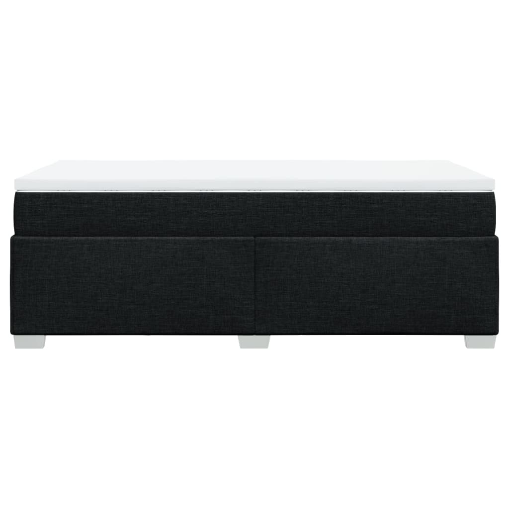 Κρεβάτι Boxspring με Στρώμα Μαύρο 90x190 εκ.Υφασμάτινο - Pakobazaar