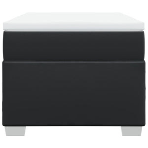 Κρεβάτι Boxspring με Στρώμα Μαύρο 80 x 200 εκ. Συνθετικό Δέρμα