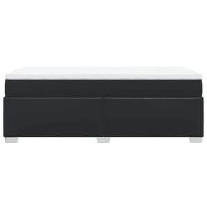 Κρεβάτι Boxspring με Στρώμα Μαύρο 80 x 200 εκ. Συνθετικό Δέρμα