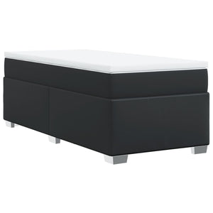 Κρεβάτι Boxspring με Στρώμα Μαύρο 80 x 200 εκ. Συνθετικό Δέρμα