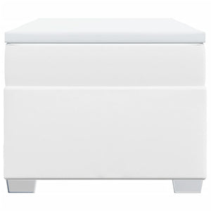Κρεβάτι Boxspring με Στρώμα Λευκό 80 x 200 εκ. Συνθετικό Δέρμα