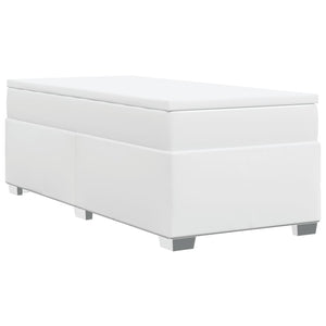 Κρεβάτι Boxspring με Στρώμα Λευκό 80 x 200 εκ. Συνθετικό Δέρμα