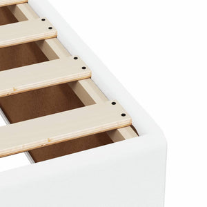 Κρεβάτι Boxspring με Στρώμα Λευκό 80 x 200 εκ. Συνθετικό Δέρμα