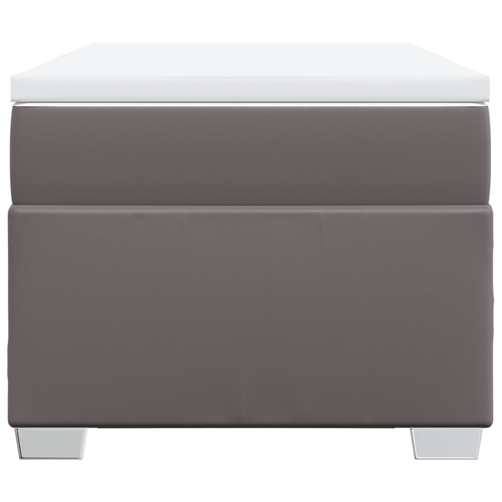 Κρεβάτι Boxspring με Στρώμα Γκρι 80 x 200 εκ. Συνθετικό Δέρμα