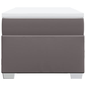 Κρεβάτι Boxspring με Στρώμα Γκρι 80 x 200 εκ. Συνθετικό Δέρμα