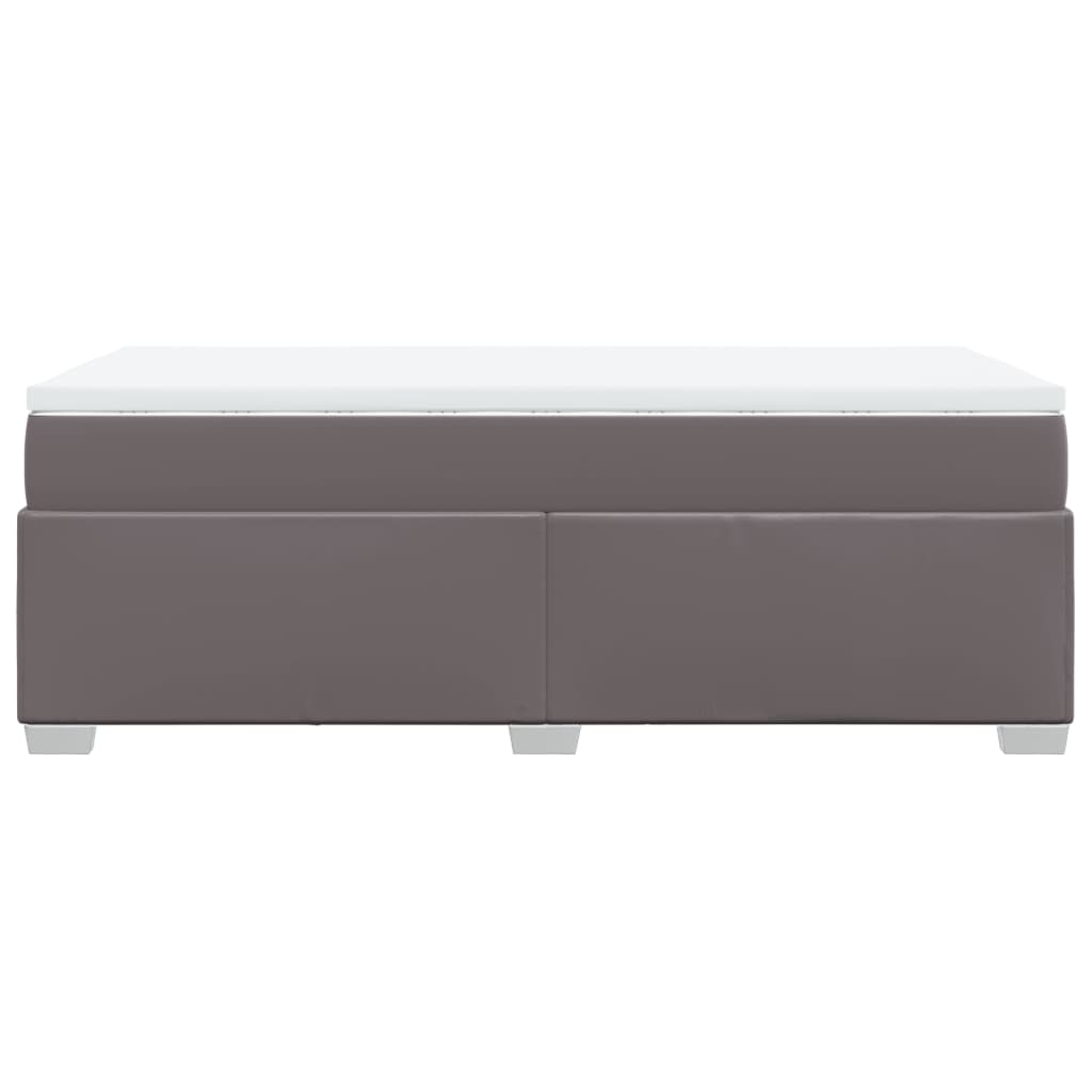 Κρεβάτι Boxspring με Στρώμα Γκρι 80 x 200 εκ. Συνθετικό Δέρμα