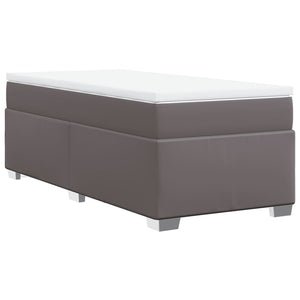 Κρεβάτι Boxspring με Στρώμα Γκρι 80 x 200 εκ. Συνθετικό Δέρμα