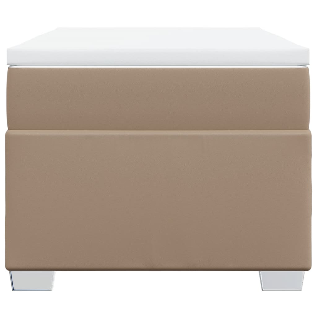 Κρεβάτι Boxspring με Στρώμα Καπουτσίνο 80x200 εκ. Συνθ. Δέρμα