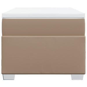 Κρεβάτι Boxspring με Στρώμα Καπουτσίνο 80x200 εκ. Συνθ. Δέρμα