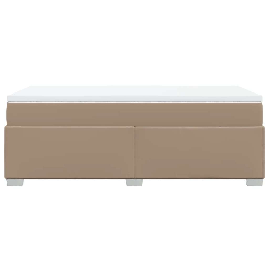 Κρεβάτι Boxspring με Στρώμα Καπουτσίνο 80x200 εκ. Συνθ. Δέρμα