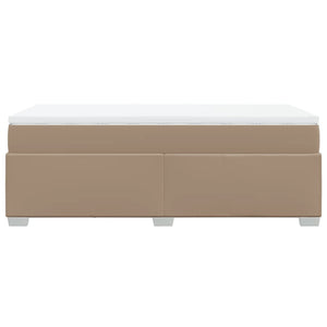 Κρεβάτι Boxspring με Στρώμα Καπουτσίνο 80x200 εκ. Συνθ. Δέρμα