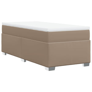 Κρεβάτι Boxspring με Στρώμα Καπουτσίνο 80x200 εκ. Συνθ. Δέρμα