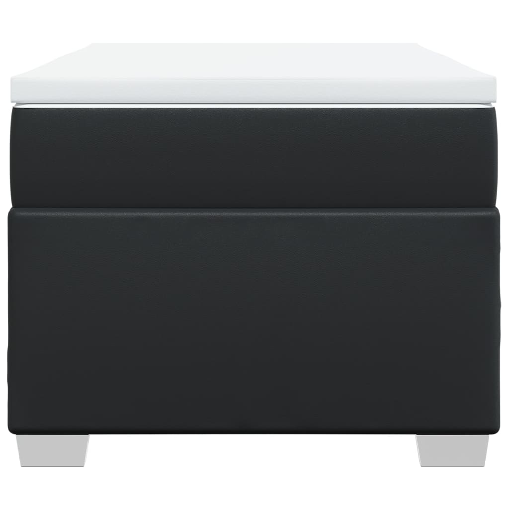 Κρεβάτι Boxspring με Στρώμα Μαύρο 90x190εκ. από Συνθετικό Δέρμα