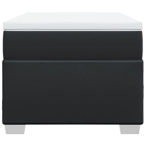 Κρεβάτι Boxspring με Στρώμα Μαύρο 90x190εκ. από Συνθετικό Δέρμα