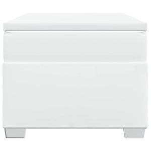 Κρεβάτι Boxspring με Στρώμα Λευκό 90x190εκ. από Συνθετικό Δέρμα