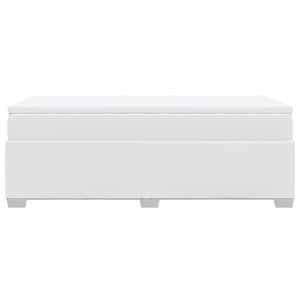 Κρεβάτι Boxspring με Στρώμα Λευκό 90x190εκ. από Συνθετικό Δέρμα