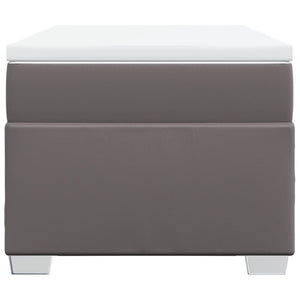 Κρεβάτι Boxspring με Στρώμα Γκρι 90x190 εκ. από Συνθετικό Δέρμα