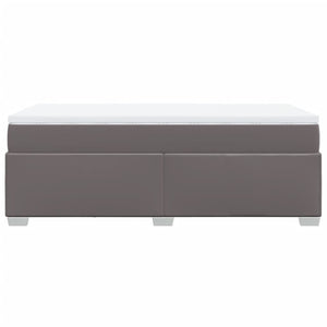 Κρεβάτι Boxspring με Στρώμα Γκρι 90x190 εκ. από Συνθετικό Δέρμα