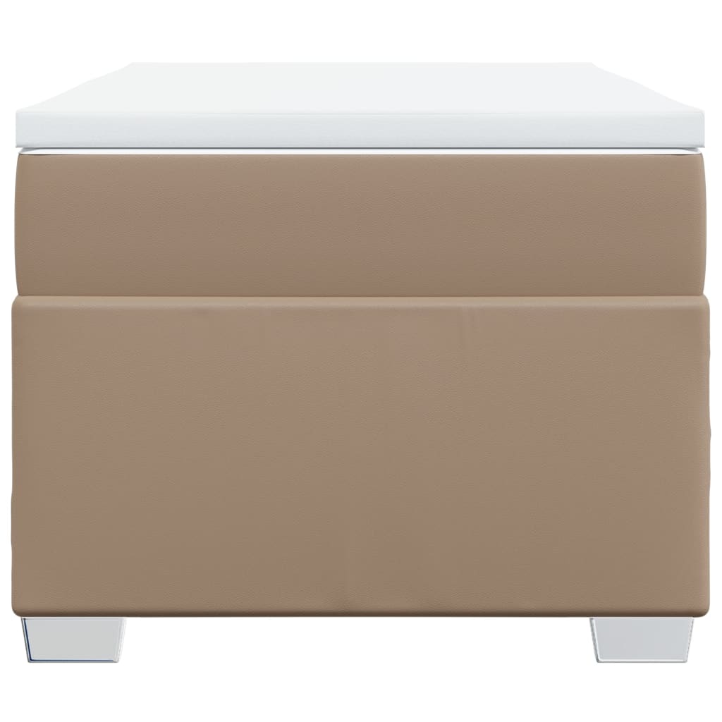 Κρεβάτι Boxspring με Στρώμα Καπουτσίνο 90x190εκ.από Συνθ. Δέρμα