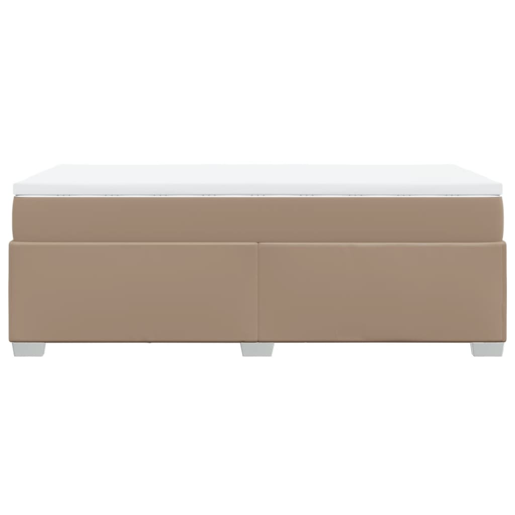 Κρεβάτι Boxspring με Στρώμα Καπουτσίνο 90x190εκ.από Συνθ. Δέρμα