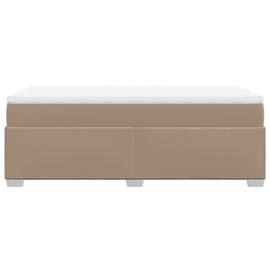 Κρεβάτι Boxspring με Στρώμα Καπουτσίνο 90x190εκ.από Συνθ. Δέρμα