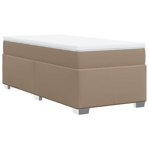 Κρεβάτι Boxspring με Στρώμα Καπουτσίνο 90x190εκ.από Συνθ. Δέρμα
