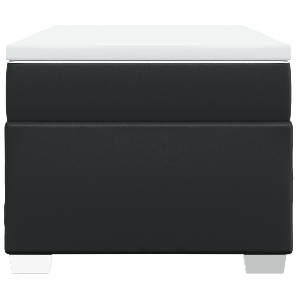 Κρεβάτι Boxspring με Στρώμα Μαύρο 90x200εκ. από Συνθετικό Δέρμα