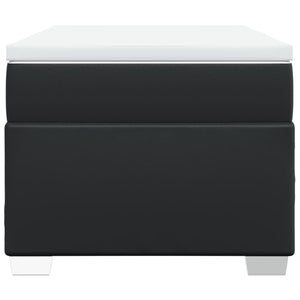Κρεβάτι Boxspring με Στρώμα Μαύρο 90x200εκ. από Συνθετικό Δέρμα